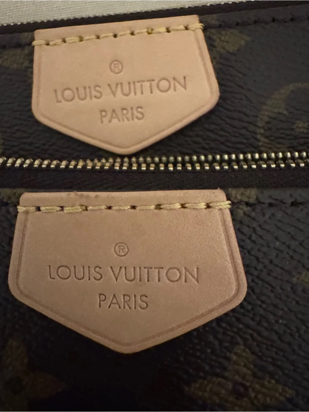 Louis Vuitton Monogram Mini Pochette Trio with Gold Chain